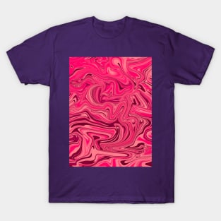 Shades of Magenta Pink Digital Fluid Art T-Shirt